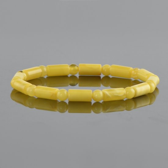 Matt Round tube amber bracelet
